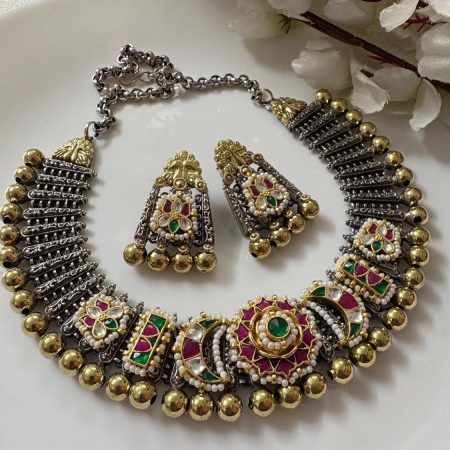 Kundan Dualtone Choker set