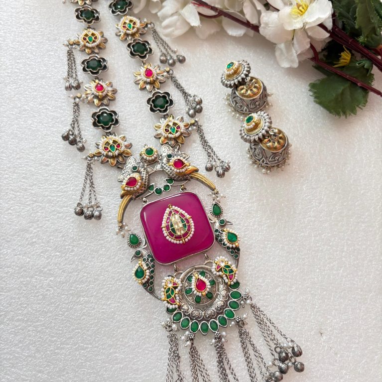SLA Kundan Fusion Long Necklace Set
