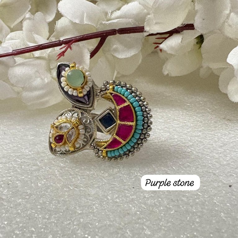 Kundan Dualtone Ring
