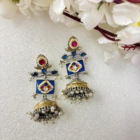 Kundan Fusion Dualtone SLA Jhumka