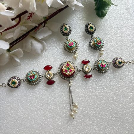 Dual-Tone Kundan Choker Set