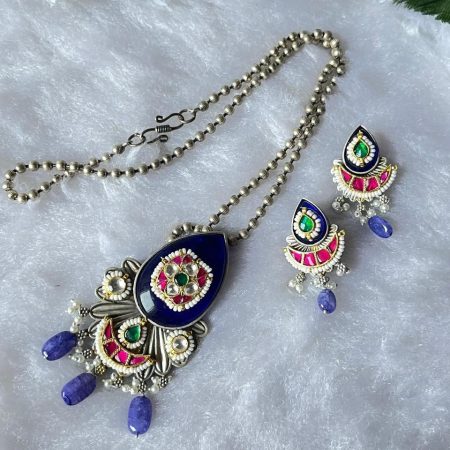 Long Kundan Fusion Set
