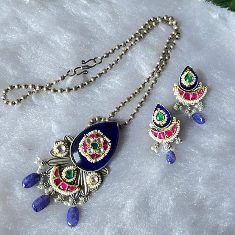 Long Kundan Fusion Set