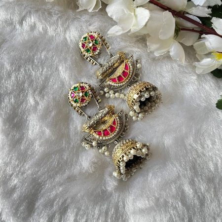 Dualtone Kundan Fusion Jhumka