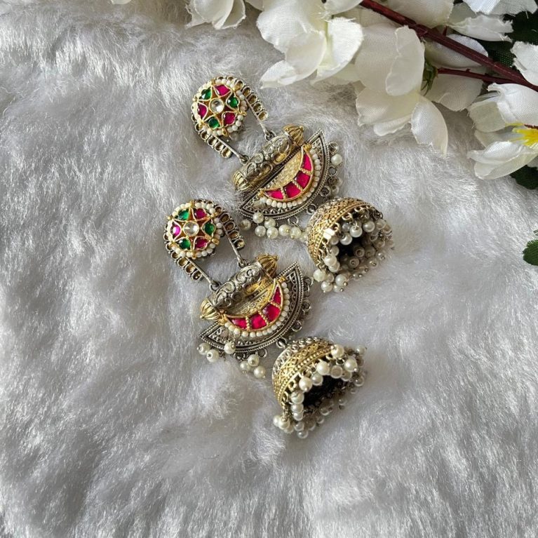 Dualtone Kundan Fusion Jhumka