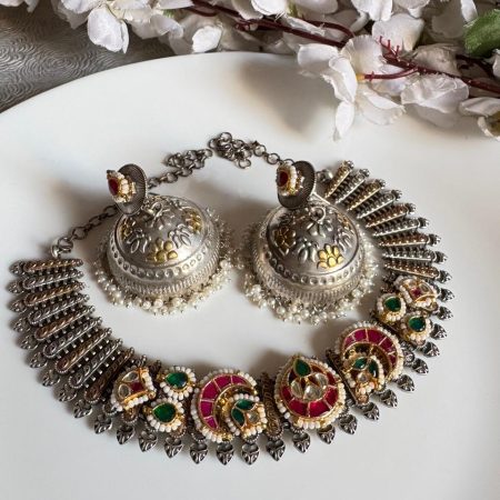 Dual-Tone Kundan Choker Set