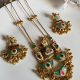 Gold Matt kundan Fusion Necklace Set