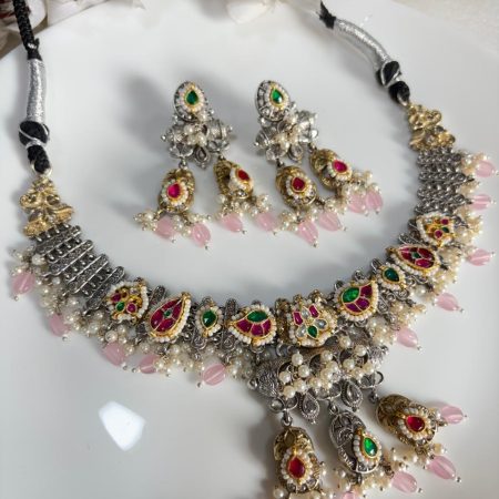 Dual-Tone Kundan Choker Set