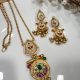 Gold Matt kundan Fusion Necklace Set