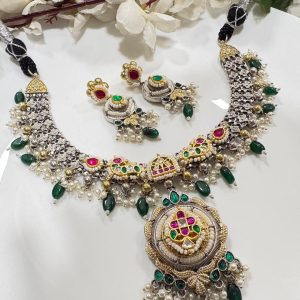 Dual-Tone Kundan Choker Set