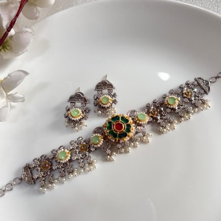 Dual-Tone Kundan Choker Set