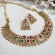 Gold Matt Kundan Choker Set