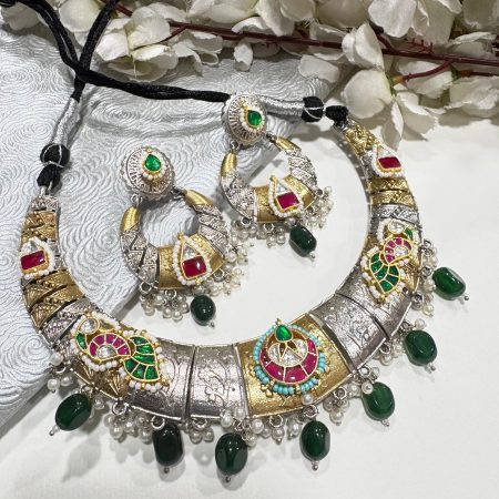 Dual-Tone Hasli Necklace Set