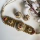 Gold Matt Kundan Choker Set