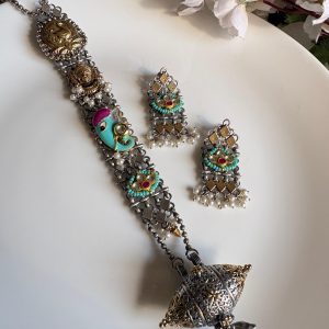 Dual-Tone Longtie Necklace Set