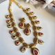 Gold Matt kundan Fusion Necklace Set
